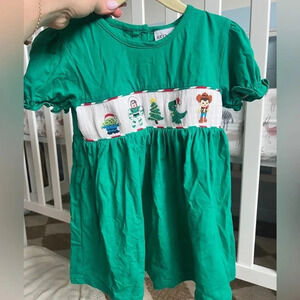 Toy Story Smocked dress embroidered toddler girl Christmas short sleeve Disney